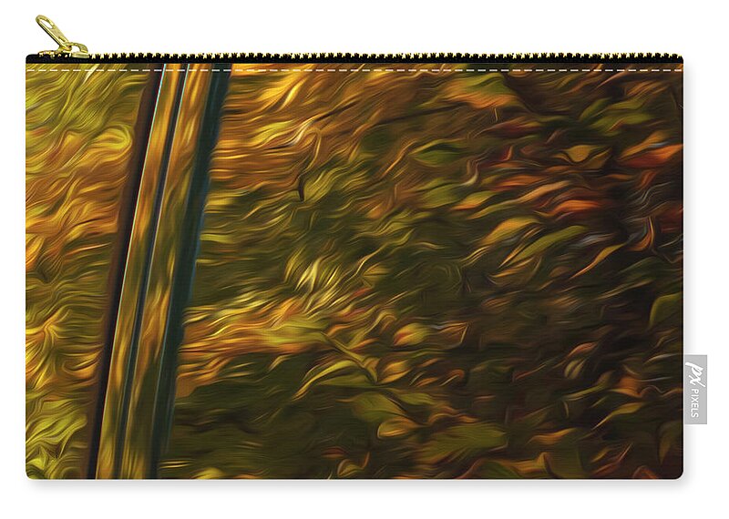 Abstract Fall Colors Zip Pouch featuring the photograph Autumn Reflections on a Car by Sandra J's