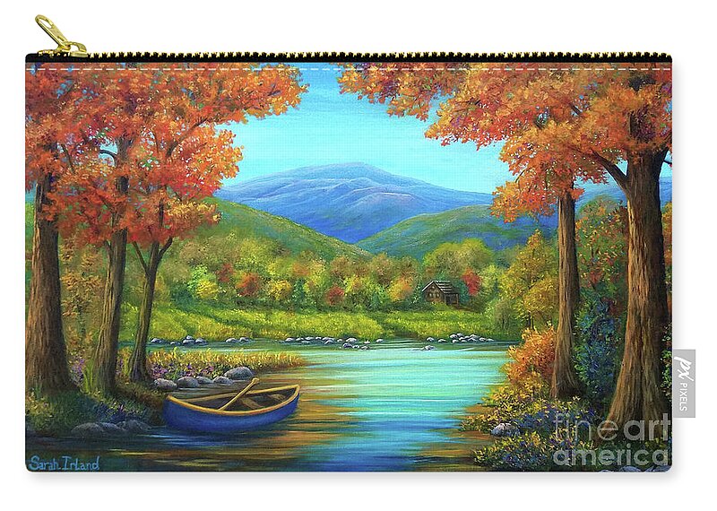 Autumn Zip Pouch featuring the painting Autumn Respite by Sarah Irland