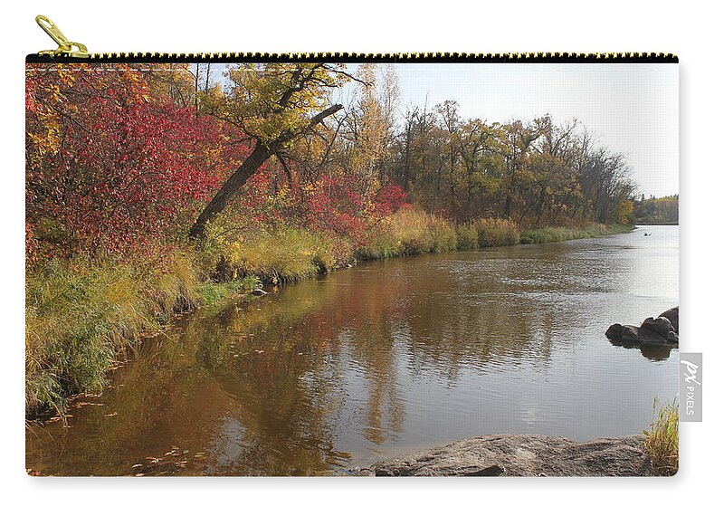 Fall Colours Zip Pouch featuring the photograph Autumn Shores by Ruth Kamenev