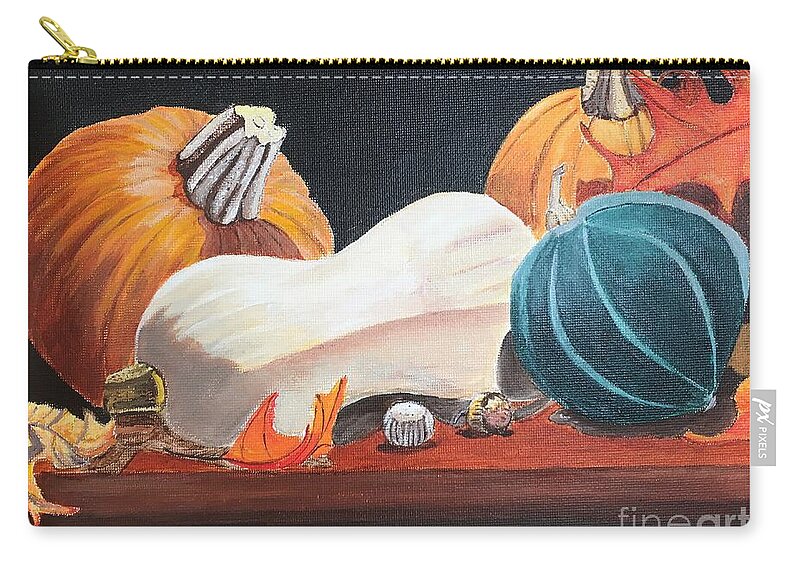 Fall Zip Pouch featuring the painting Autumn Still Life by William Bowers