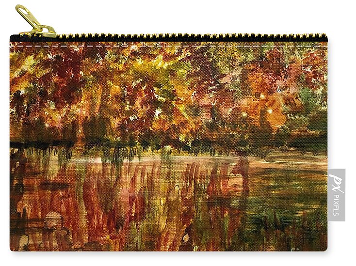 Autumn Zip Pouch featuring the painting Autumn Swamp by Deb Stroh-Larson