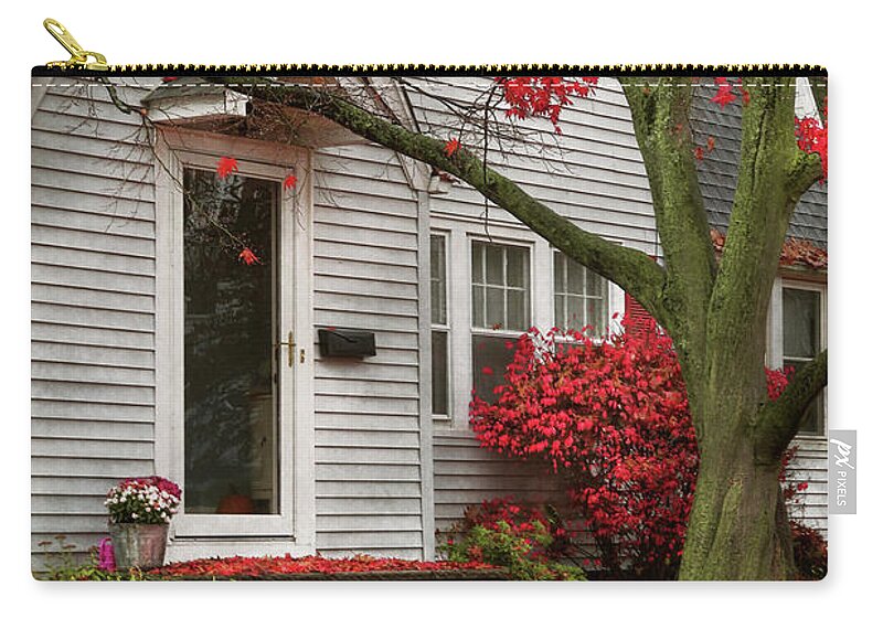 Autumn Zip Pouch featuring the photograph Autumn - Westfield NJ - Roll out the red carpet by Mike Savad