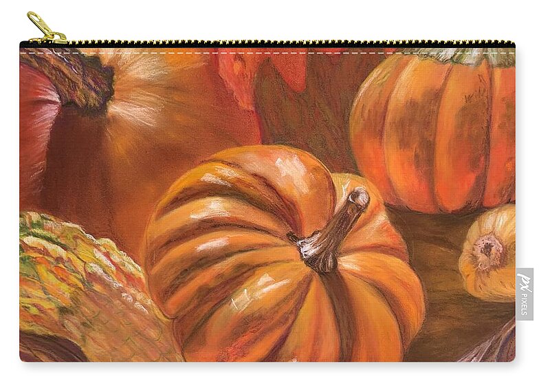 Autumn Carry-all Pouch featuring the pastel Autumn's Bounty by Juliette Becker