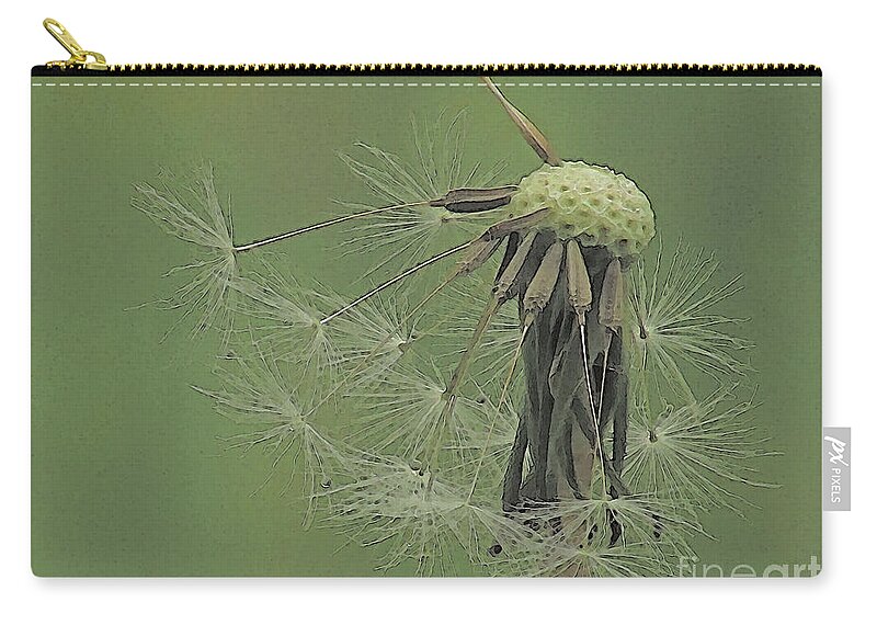 Dandelion Zip Pouch featuring the photograph Awaiting The Breeze 5 by Kim Tran