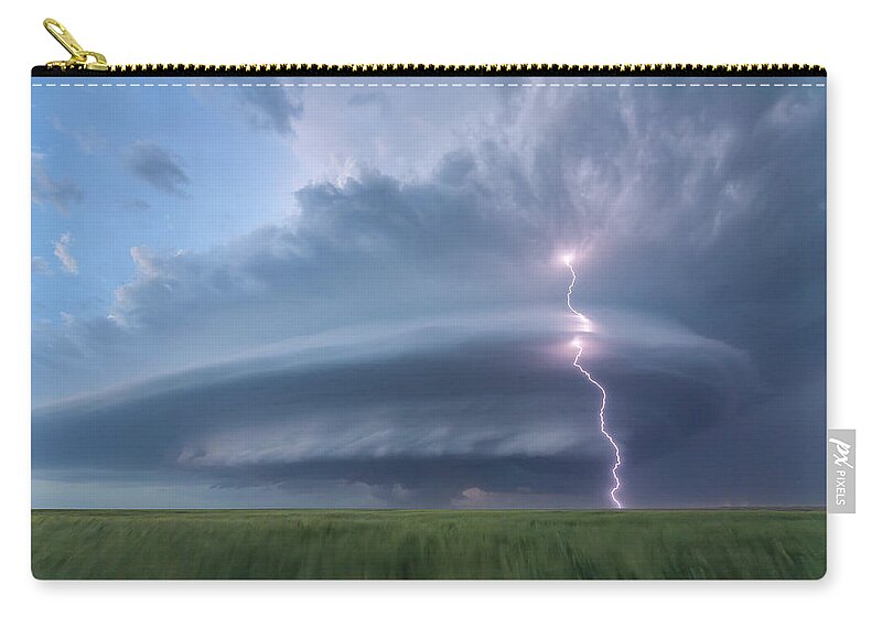 Mwf Zip Pouch featuring the photograph Award Winning LIghtning Photo by Laura Hedien