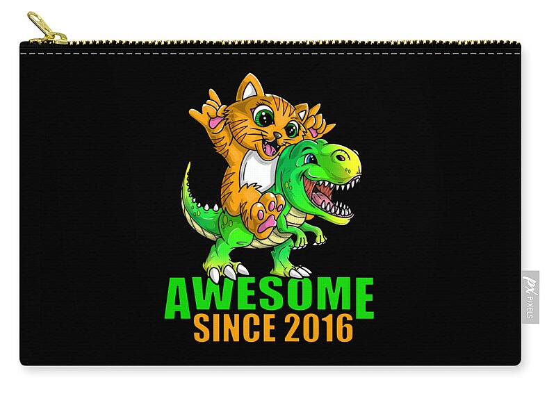 Awesome Since 2016 Kids Boy Girl Birthday Gift Cat Dinosaur graphic Carry-all Pouch for Sale by ...