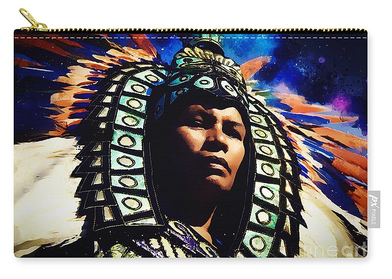 Mexico Zip Pouch featuring the digital art Aztec by Marisol VB