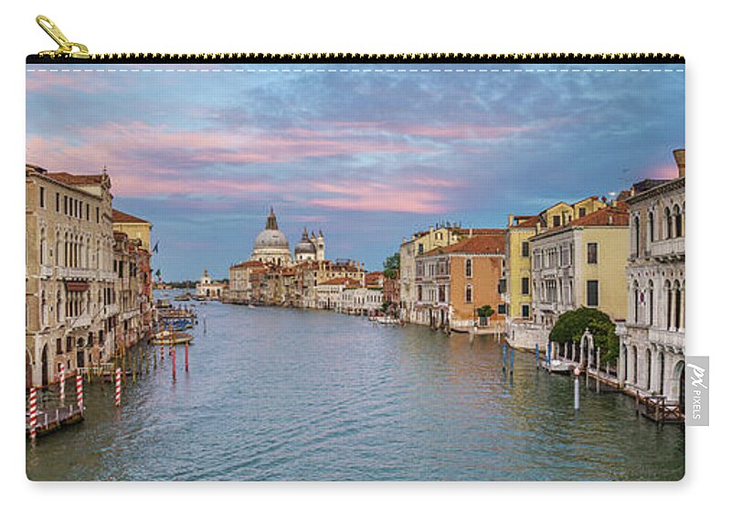 Fine Art Zip Pouch featuring the photograph B0009343 -Sunset from Accademia Bridge by Marco Missiaja