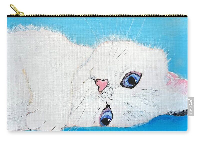 Pets Carry-all Pouch featuring the painting Baby Blue Eyes by Kathie Camara