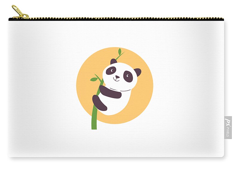 Adorable Zip Pouch featuring the digital art Baby Panda Hugging an Eucalyptus Plant by Jacob Zelazny