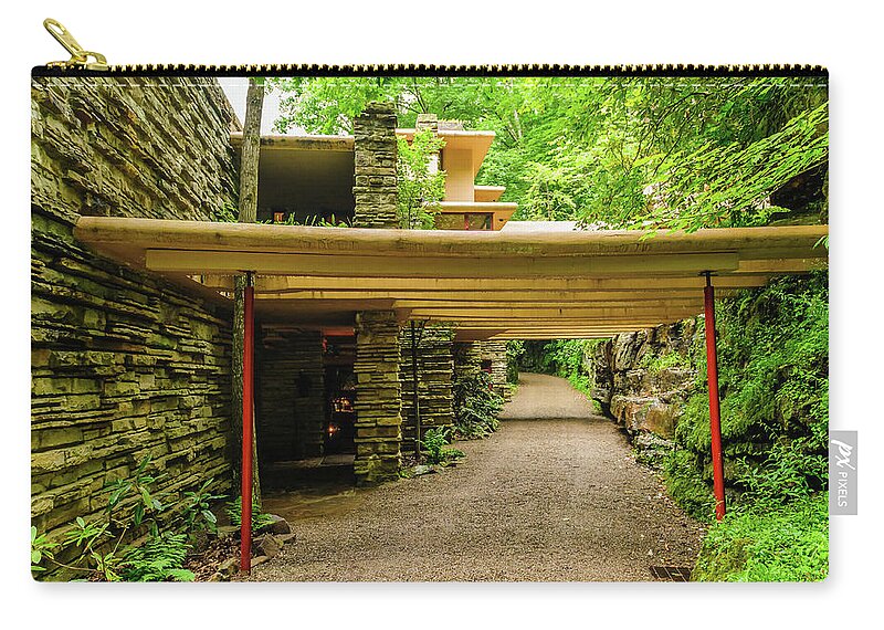 Building Zip Pouch featuring the photograph Back Door to Falling Waters by Louis Dallara