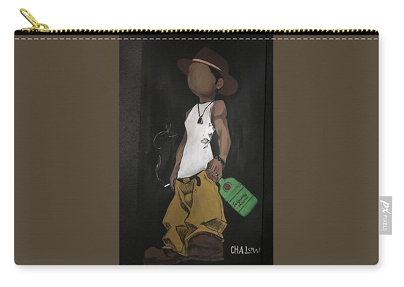  Zip Pouch featuring the painting Back N The Day Dude by Charles Young