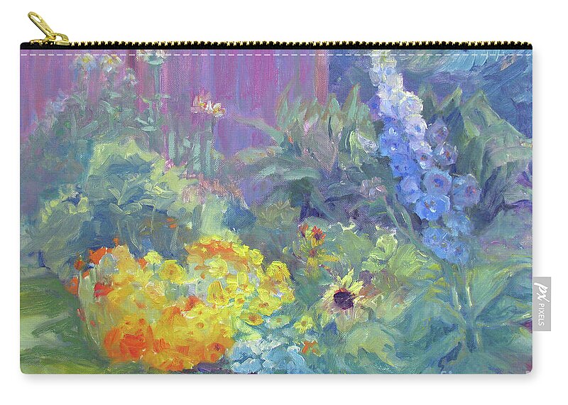 Garden Zip Pouch featuring the painting Back Yard Garden by John McCormick