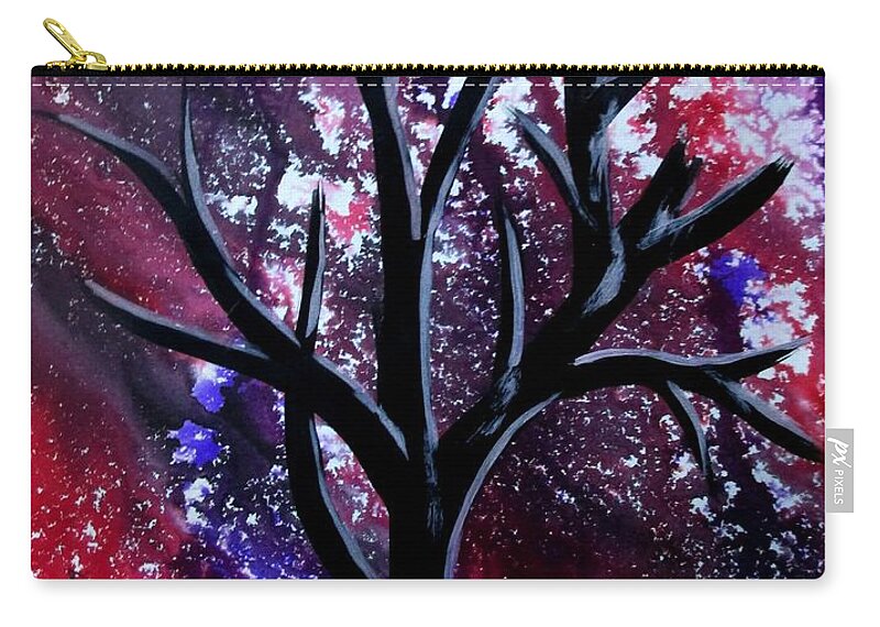 Dooars Zip Pouch featuring the painting Background of Dooars-3 by Tamal Sen Sharma