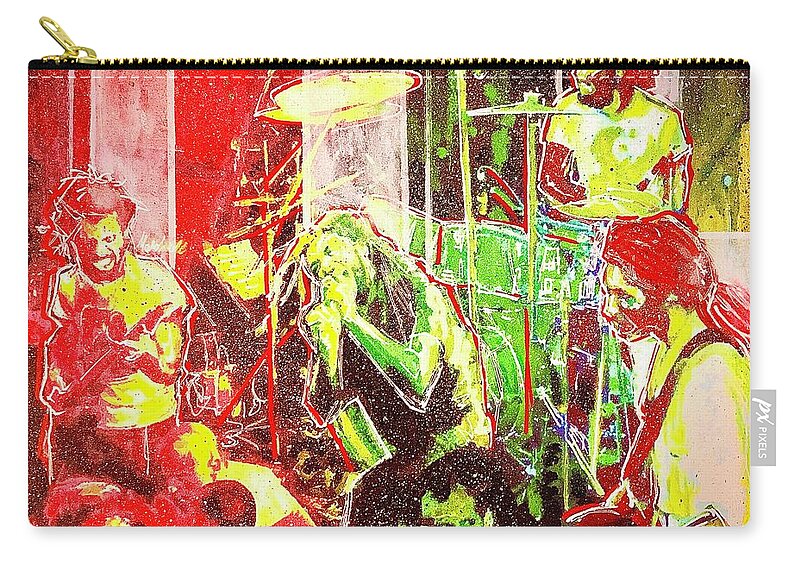 Bad Brains Zip Pouch featuring the painting Bad Brains by Joel Tesch