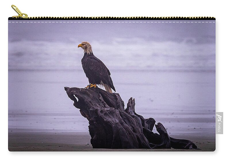 Bald Eagle Zip Pouch featuring the photograph Bad Hair Day by Stephen Sloan