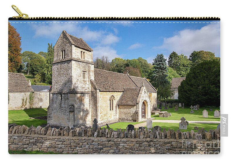St Margarets Zip Pouch featuring the photograph Bagendon Village Church in Autumn by Tim Gainey