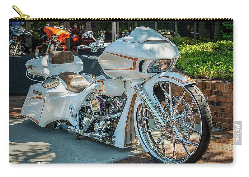 Motorcycle Zip Pouch featuring the photograph Bagger-2 by John Kirkland