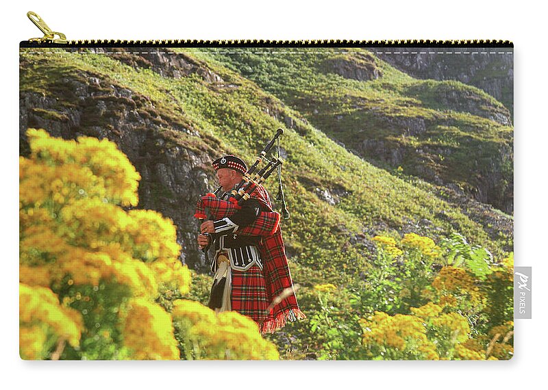 Bagpipes Zip Pouch featuring the photograph Bag Pipes on Skye by Gene Taylor