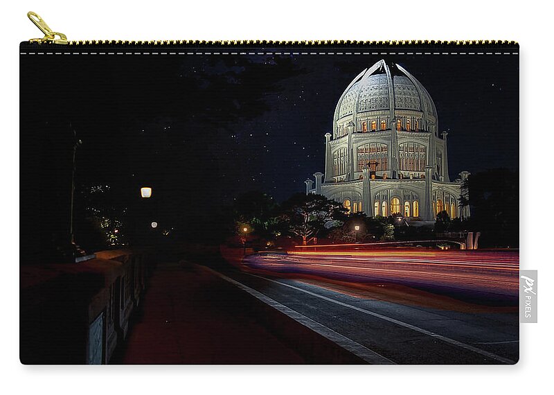 Bahai' Temple Zip Pouch featuring the photograph Baha'i Temple by Jim Signorelli