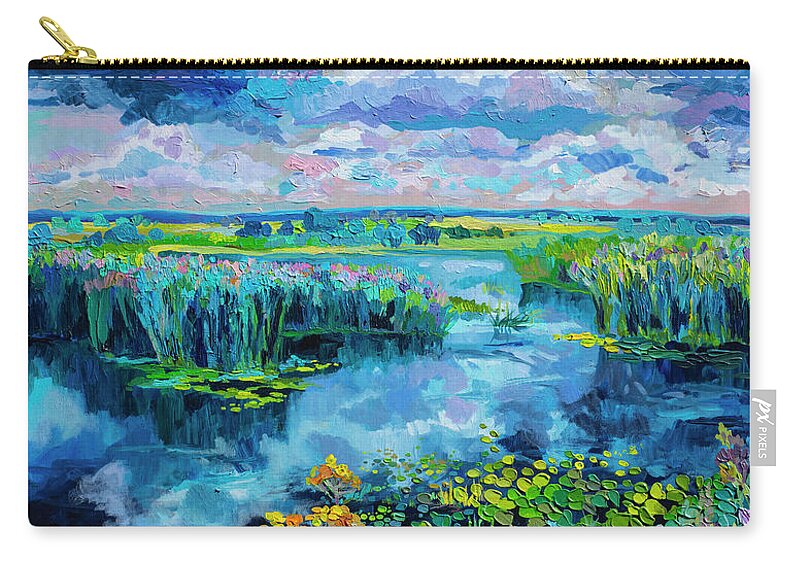 Landscape Zip Pouch featuring the painting Balance by Anastasia Trusova