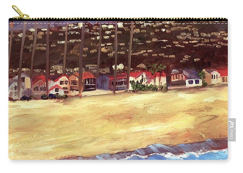 Seascape Zip Pouch featuring the painting Balboa Peninsula by Alice Leggett