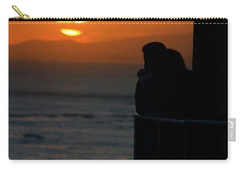 Silhouette Zip Pouch featuring the photograph Balcony Love by Mary Mikawoz