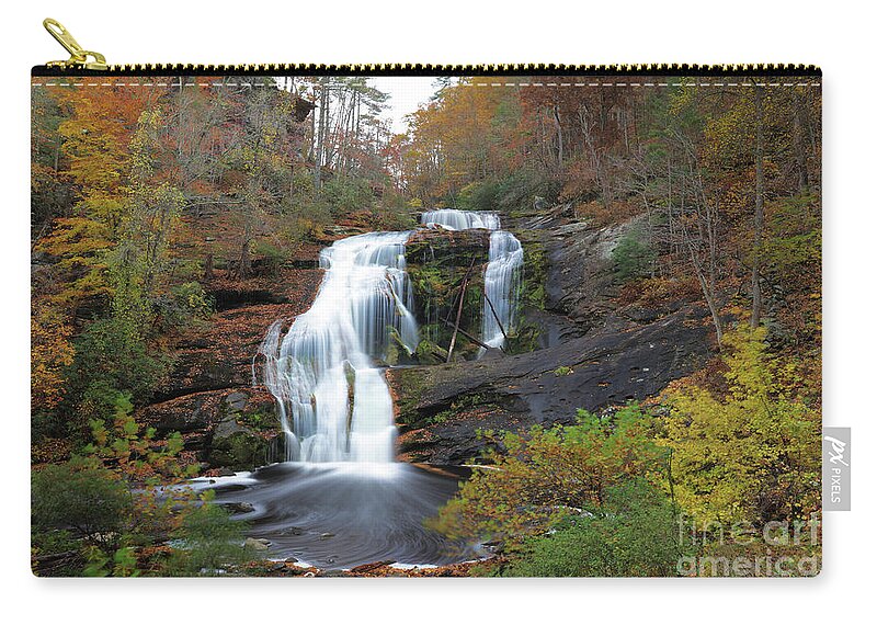Bald River Falls Zip Pouch featuring the photograph Bald River Falls by Rick Lipscomb