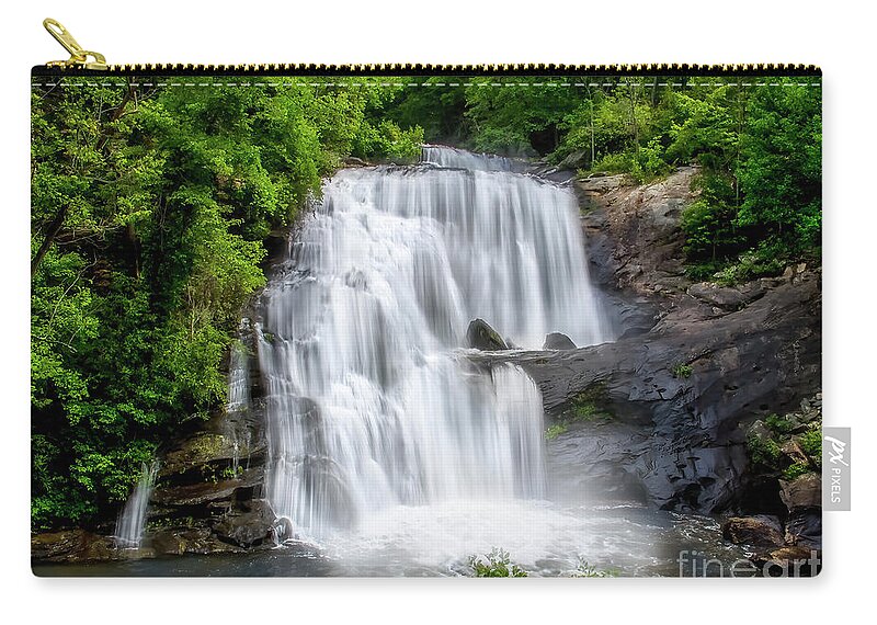 Bald River Falls Zip Pouch featuring the photograph Bald River Falls by Shelia Hunt