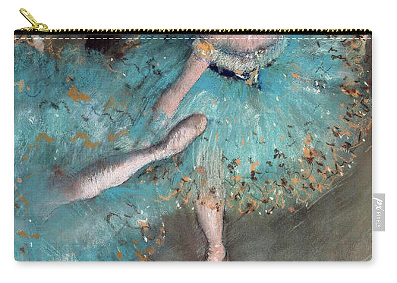 Degas Zip Pouch featuring the painting Ballerina on pointe by Edgar Degas