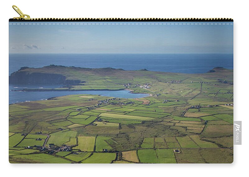 Teeravane Zip Pouch featuring the photograph Ballyferriter From Above II by Mark Callanan
