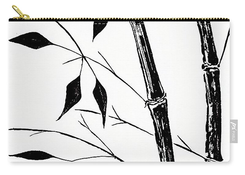 Bamboo Zip Pouch featuring the drawing Bamboo 5 by Micah Guenther