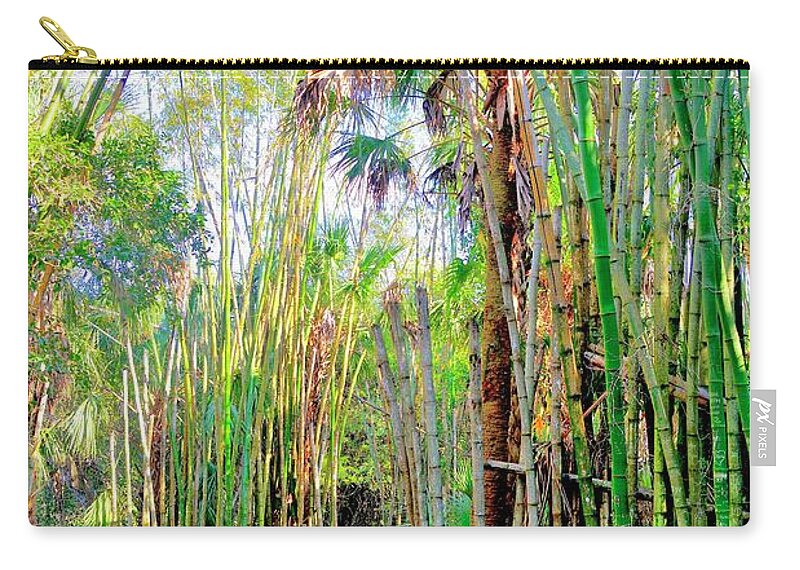 Bamboo Zip Pouch featuring the photograph Bamboo Forest #1 by Alison Belsan Horton