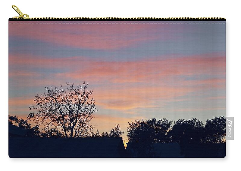 Sunset Zip Pouch featuring the photograph Banded Sunset by Michele Myers