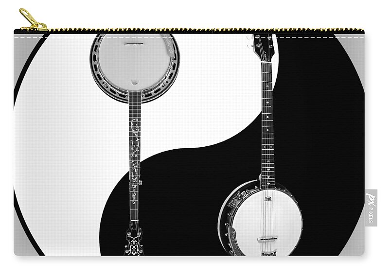 Banjo Zip Pouch featuring the digital art Banjo Balance by Bill Richards