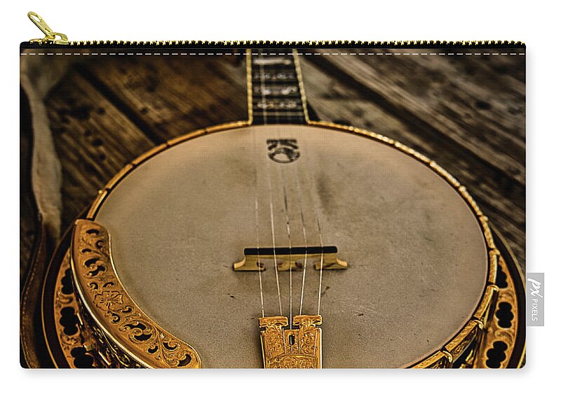 Instrument Zip Pouch featuring the photograph Banjo by Rene Vasquez