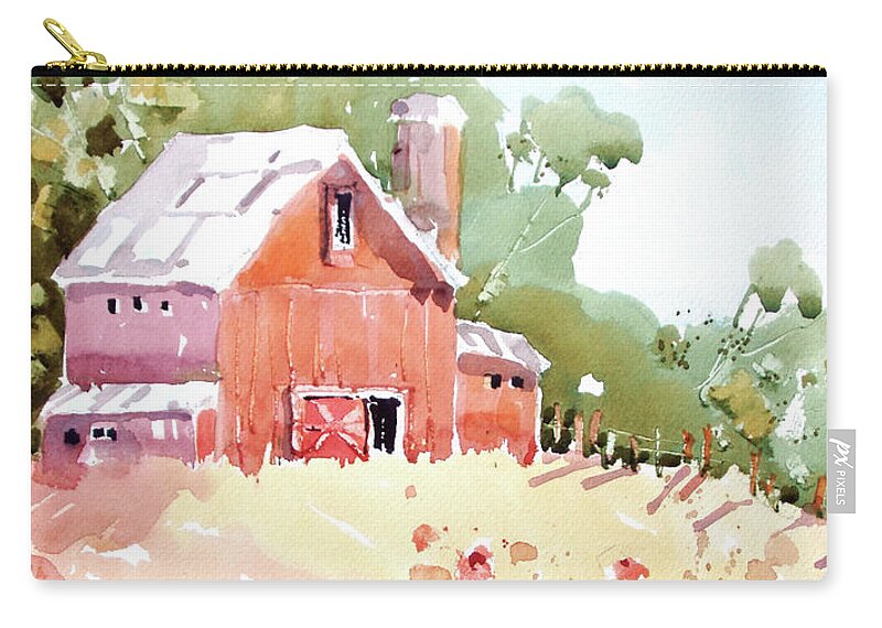 Barn Zip Pouch featuring the painting Barn Charm by Joyce Hicks