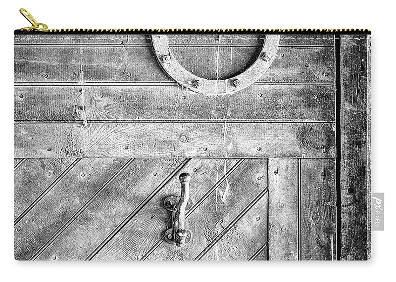  Zip Pouch featuring the photograph Barn Door by Steve Stanger