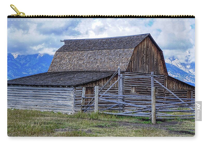 Grand Teton National Park Zip Pouch featuring the photograph Barn on Mormon Row 1223 by Cathy Anderson