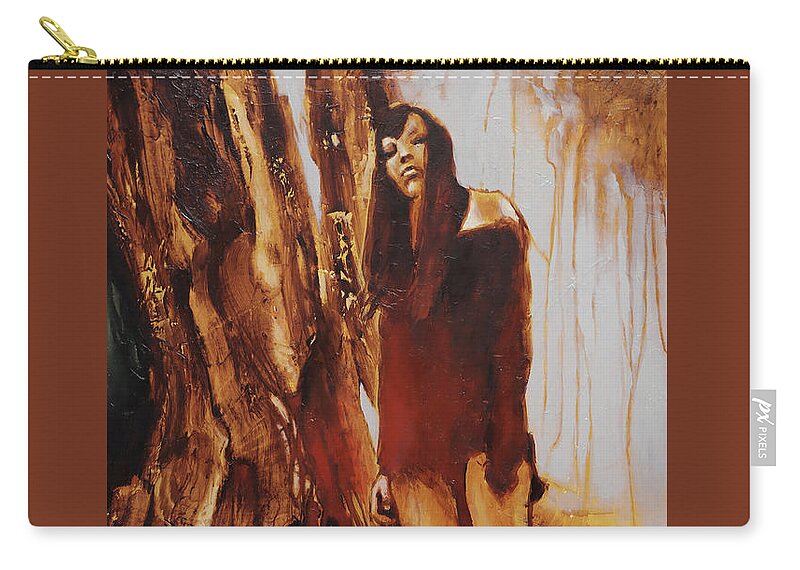 Girl Zip Pouch featuring the painting Baroness Xibalba by Sv Bell
