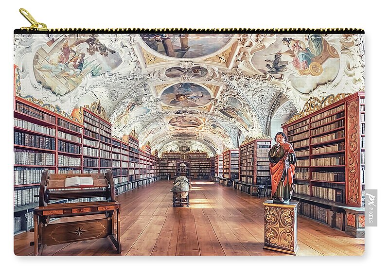 Monastery Zip Pouch featuring the photograph Baroque Library by Manjik Pictures