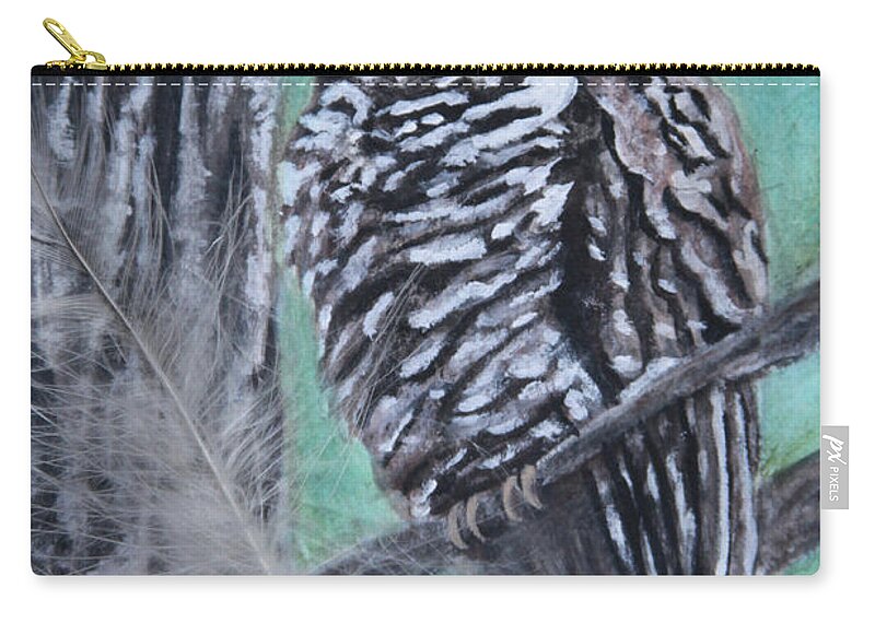 Art Zip Pouch featuring the painting Barred Owl by Tammy Pool