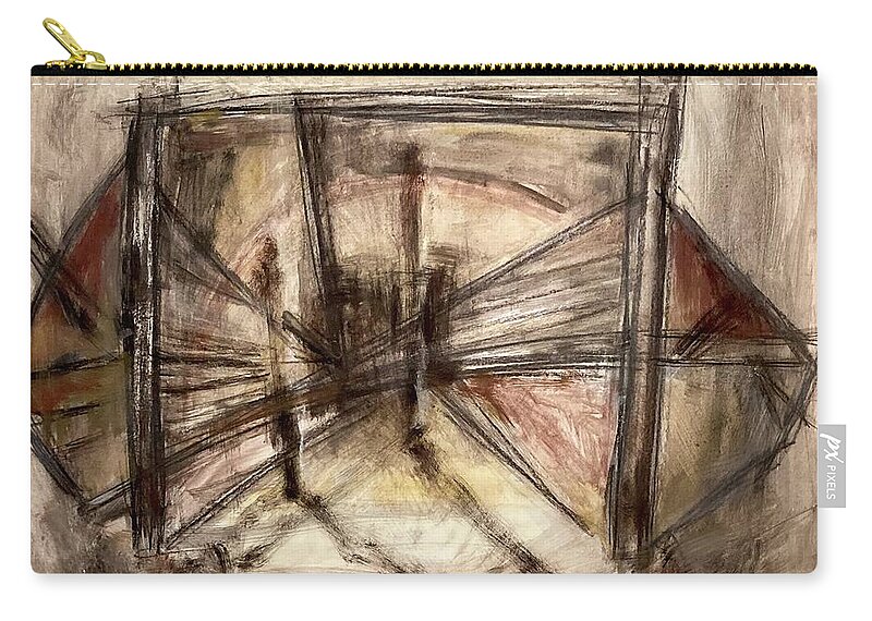 Barricades Zip Pouch featuring the painting Cages II by David Euler