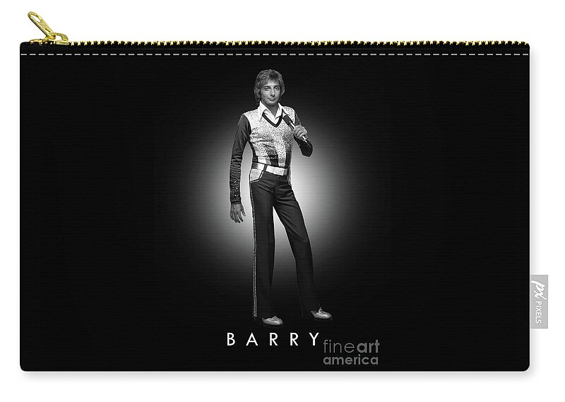 Barry Manilow Zip Pouch featuring the digital art Barry Manilow by Bo Kev
