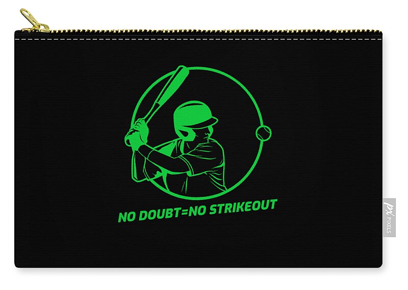 Baseball Zip Pouch featuring the digital art Baseball Softball Batter Strikeout Season Gift by Justus Ratzke