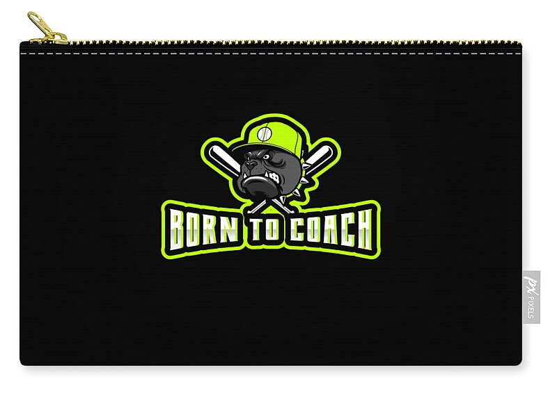 Baseball Bat Zip Pouch featuring the digital art Baseball Softball Coach Trainer Gift Idea by Justus Ratzke
