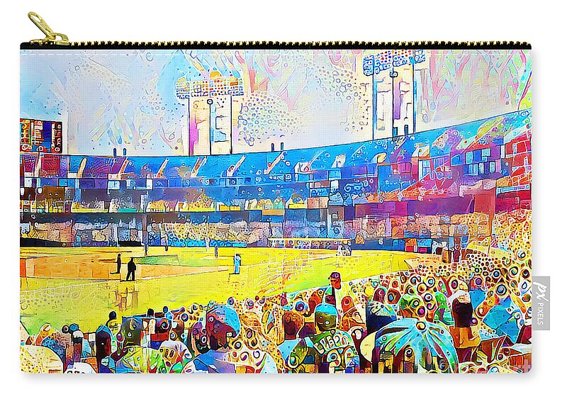 Wingsdomain Zip Pouch featuring the photograph Baseball The All American Pastime in Contemporary Vibrant Color Motif 20200428 by Wingsdomain Art and Photography