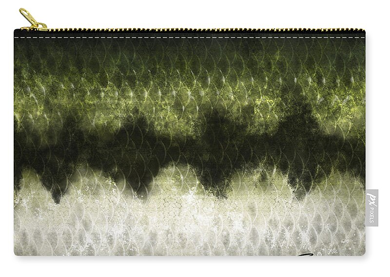 Bass Zip Pouch featuring the digital art Bass Scales by Kevin Putman