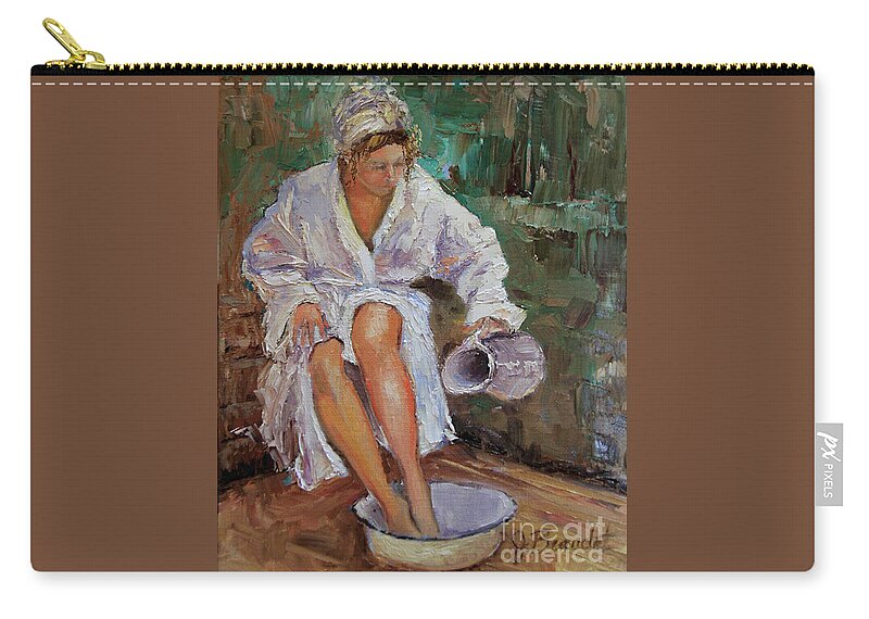  Zip Pouch featuring the painting Bather by Jennifer Beaudet