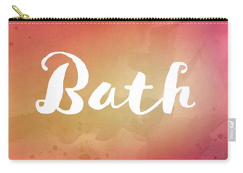 Watercolor Zip Pouch featuring the painting Bathroom Art Watercolor by Amelia Pearn
